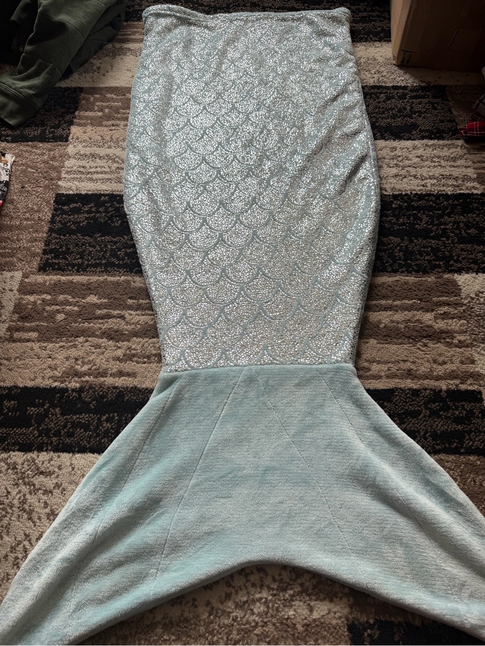 Blue Sparkle Mermaid Tail blanket